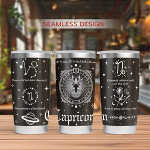 山羊座 20 オンス タンブラー SVG、レーザー用星座 SVG ファイル、レーザー用ウォーターボトル SVG、山羊座タンブラー SVG、タンブラー刻印 SVG、刻印 SVG