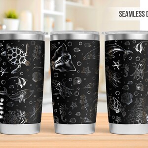 Ocean Life Tumbler Laser Svg, Ocean 20oz Tumbler Full Wrap Laser Svg, Laser Engraved Svg,Tumbler Laser File, Laser Svg For Tumbler