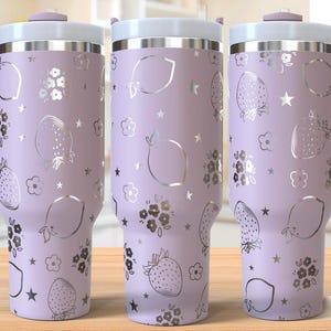 Strawberry & Lemon Tumbler Laser Svg, Strawberry 40oz Tumbler Full Wrap Laser Svg,Lemon Tumbler SVG,Laser Engraved Svg,Laser Svg For Tumbler