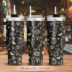 Halloween Ghost Tumbler Laser Svg, Halloween 40oz Tumbler Full Wrap Laser Svg, Laser Engraved Svg,Tumbler Laser File,Laser Svg For Tumbler
