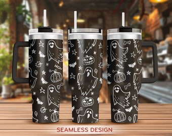 Halloween Ghost Tumbler Laser Svg, Halloween 40oz Tumbler Full Wrap Laser Svg, Laser Engraved Svg,Tumbler Laser File,Laser Svg For Tumbler
