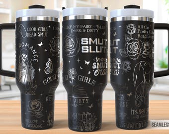 Boek Smut Tumbler Laser Svg, Dark Romance 40oz Tumbler Full Wrap Laser Svg, Laser Gegraveerde Svg, Tumbler Laser-bestand, Laser Svg voor Tumbler