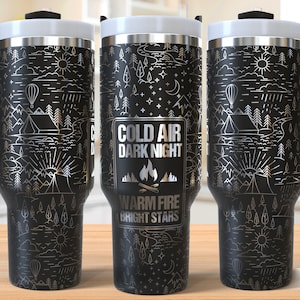 Camping Tumbler Laser Svg, Camp 40oz Tumbler Full Wrap Laser Svg, Laser Engraved Svg, Tumbler Laser File, Laser Svg For Tumbler