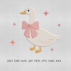 4 Sizes Lovely Goose Embroidery Design, Goose Embroidery Design, Cute Silly Goose Embroidery Design, Embroidery Machines File