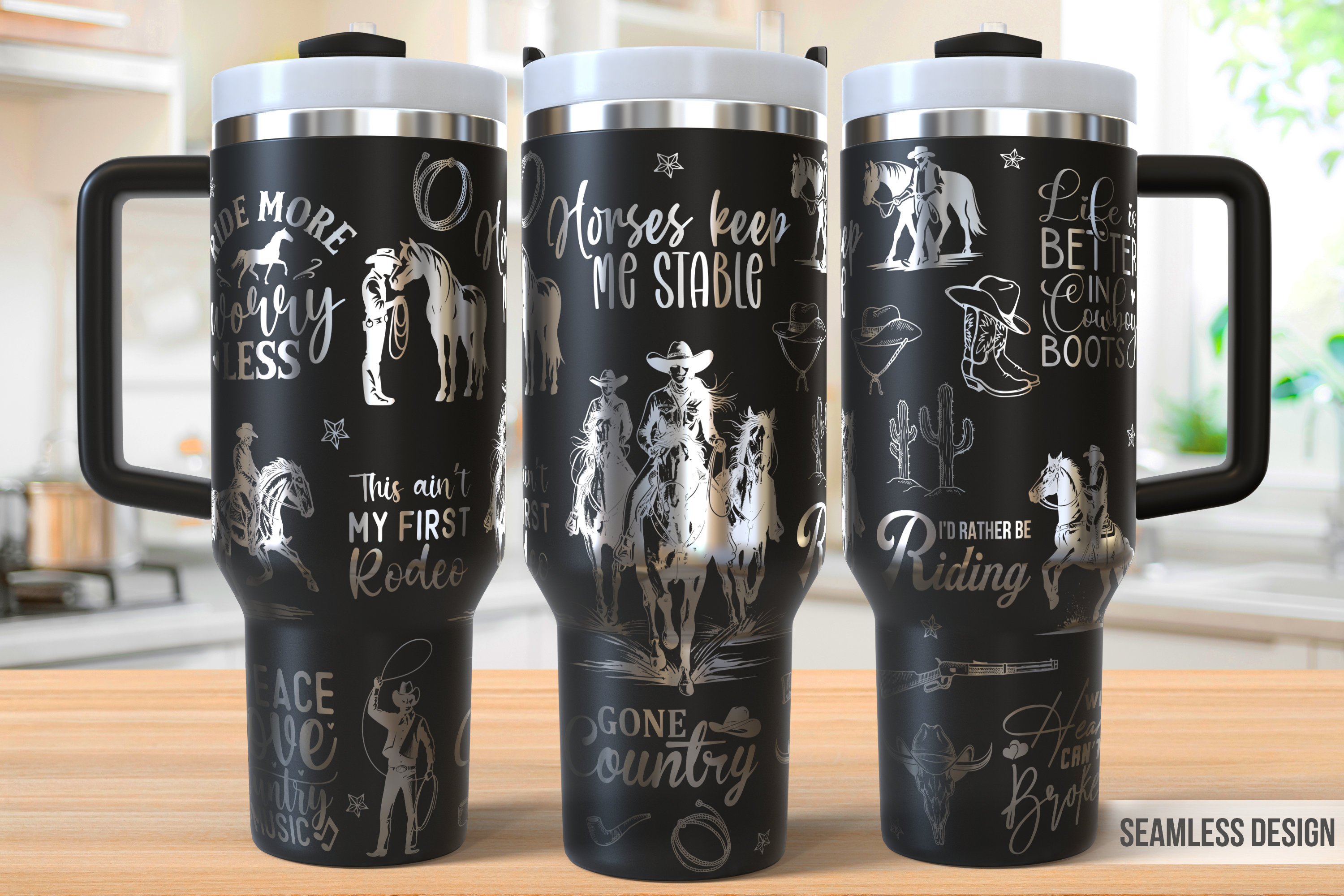 Rodeo 40oz Tumbler Laser Engraving Wrap, Western Tumbler Wrap Svg ...