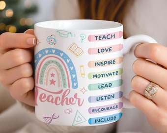 Teacher Mug Wrap, Teacher Coffee Mug Wrap, Mug for Teacher, 11oz Mug & 15oz Mug Sublimation Wrap, Digital Download
