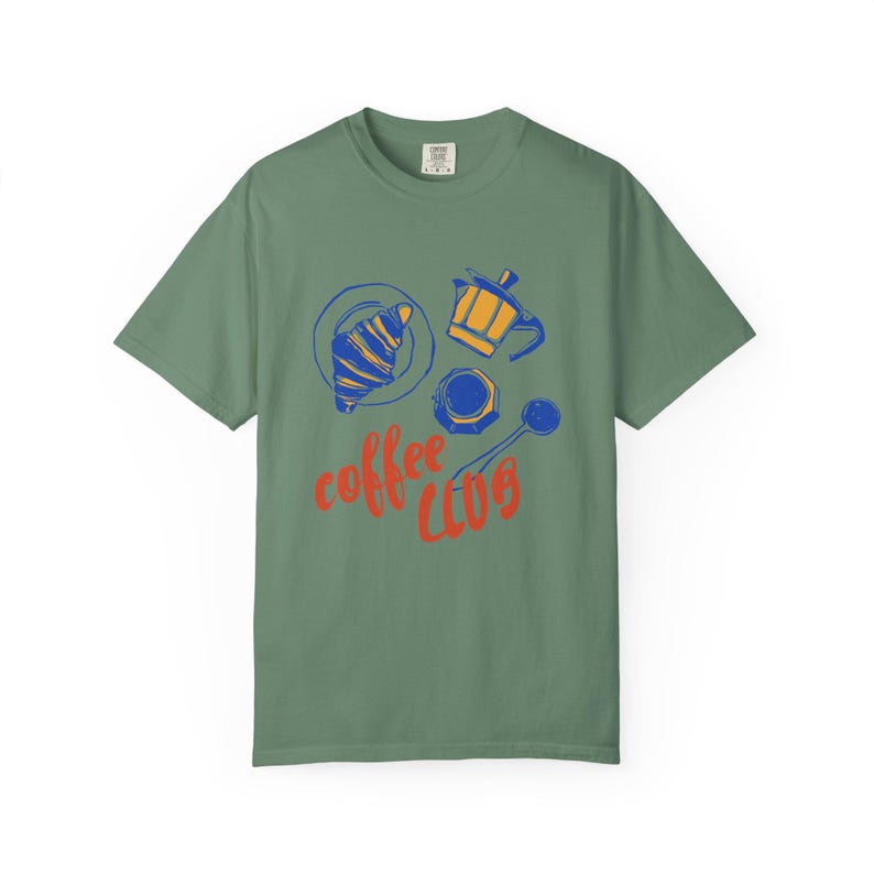Coffee Club T-Shirt, Comfort Colors® Tee, Coffee Lover Shirt, Retro Coffee Tee, Coffee Club Tshirt, Aesthetic Shirt, Trendy Tee image 5