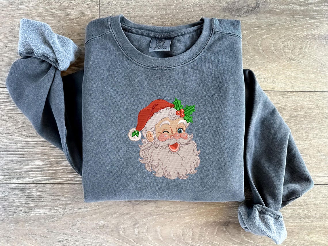 Embroidery Design Rocker Santa 4 Size Retro Santa Embroidery Design, Cute Santa Embroidery Design ...
