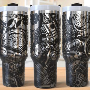 Gearhead 40oz Tumbler Laser Engraving Wrap, Car Engine Tumbler Laser svg, 40oz Laser Engraved Svg, Laser Engraving Svg, SVG For Laser Rotary
