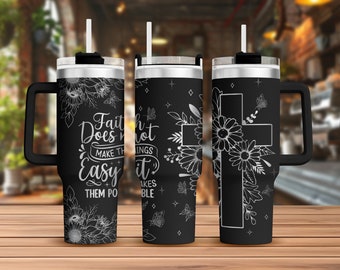 Faith Quote Tumbler Laser Svg, Christian 40oz Tumbler Full Wrap Laser Svg, Laser Engraved Svg, Tumbler Laser File,Laser Svg For Tumbler