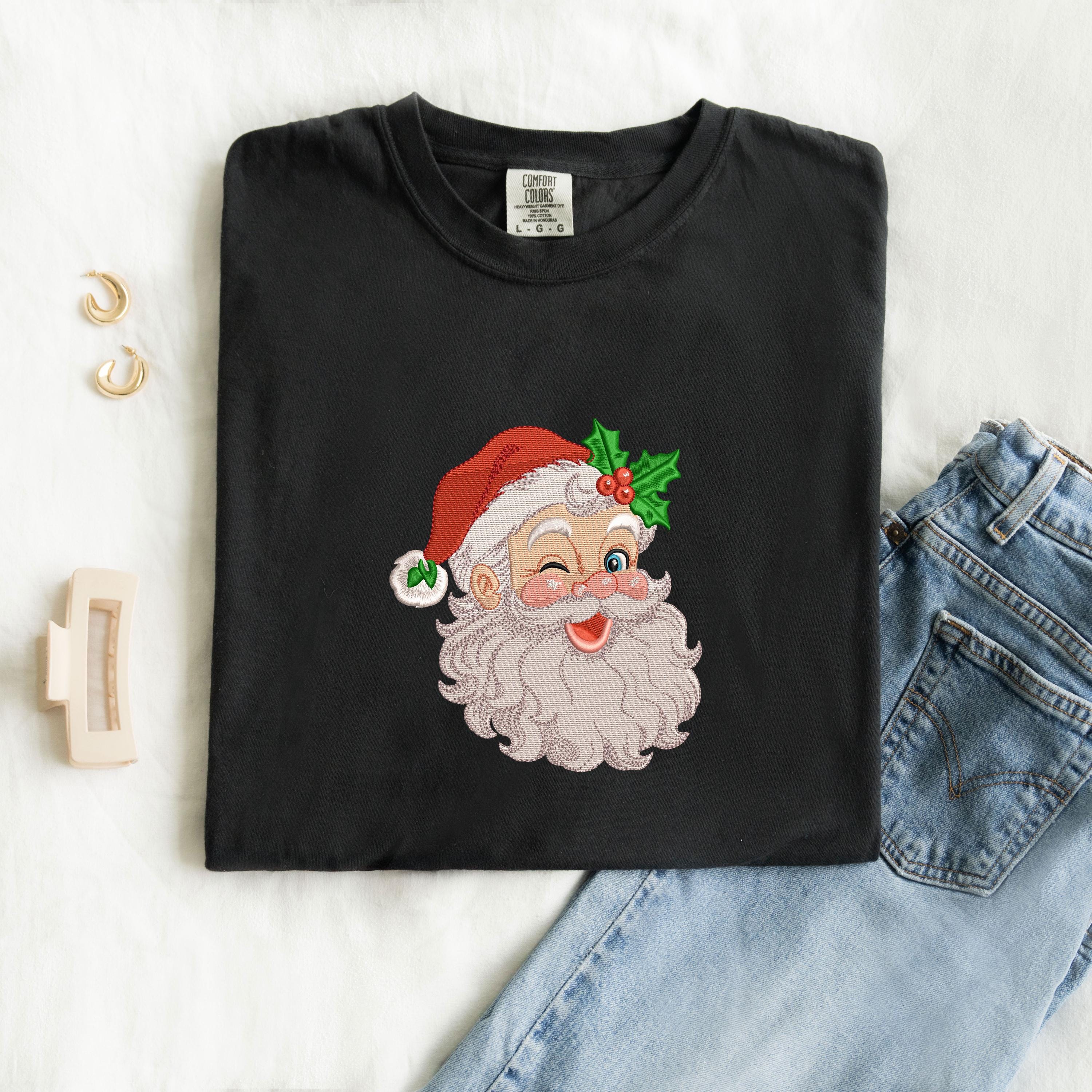 Embroidery Design Rocker Santa 4 Size Retro Santa Embroidery Design, Cute Santa Embroidery Design ...