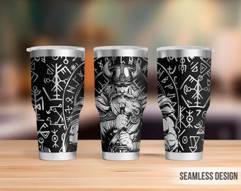 バイキング ウォリアー 30オンス タンブラー レーザー彫刻ラップ、バイキング タンブラー ラップ SVG、レーザー彫刻 SVG、レーザー彫刻 SVG、レーザーロータリー用 SVG