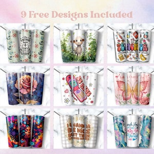 3D Best Dog Mom Ever Inflated Tumbler Wrap, Dog Mom Tumbler Wrap, Sublimation Design, Digital Download, Skinny 20oz Tumbler Wrap image 3