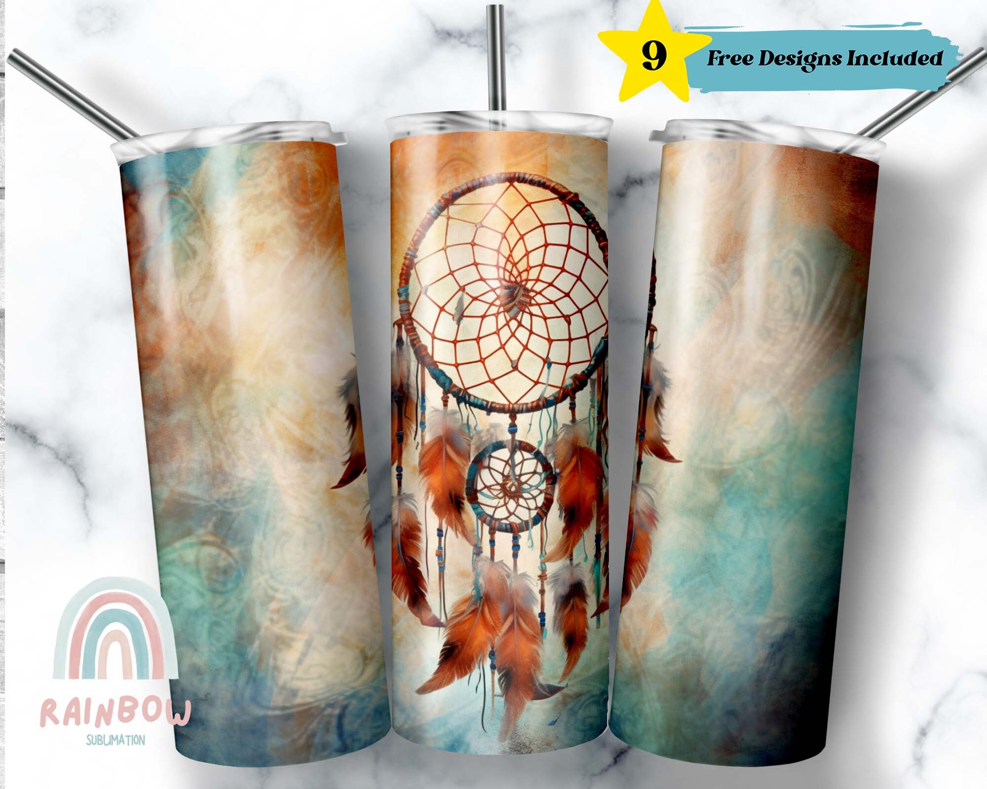 Dreamcatcher Tumbler Wrap Sublimation Tumbler Design Download Etsy