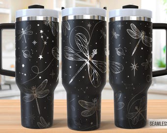 Dragonflies Tumbler Laser Engraving Wrap, Dragonfly Tumbler Wrap Svg, 40oz Laser Engraved Svg,Laser Engraving Svg,SVG For Laser Rotary