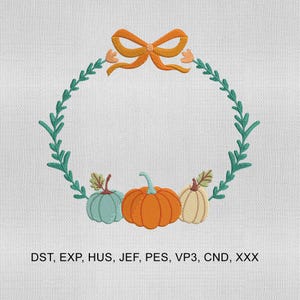 5 Size Pumpkins Vine Frame with Bow Embroidery Design,Fall Monogram Frame Embroidery File,Pumpkin Embroidery Design,Embroidery Machines File