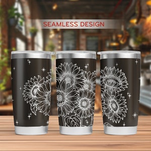 Sunflowers 20oz Tumbler Laser Engraving Wrap, Sunflowers Tumbler Wrap Svg, 20oz Laser Engraved Svg, Laser Engraving Svg,SVG For Laser Rotary