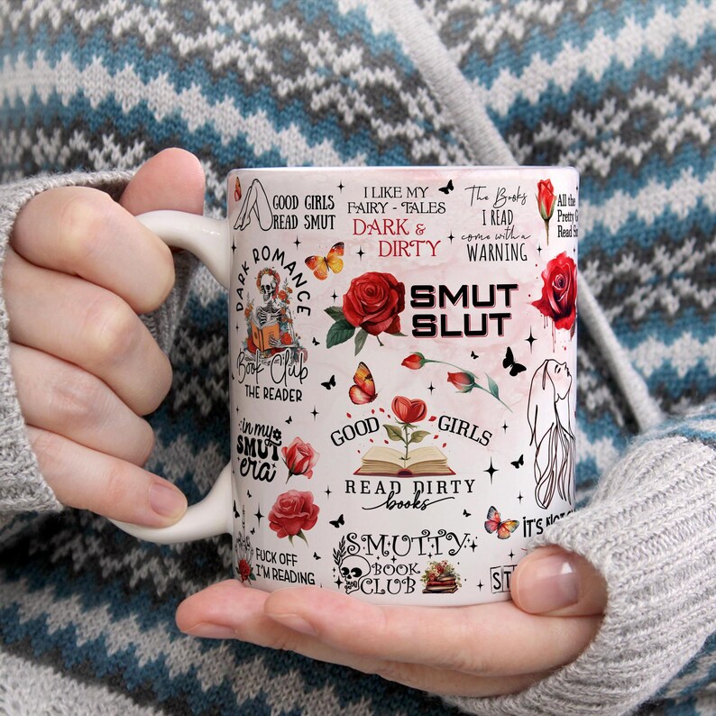 Book Smut Mug Wrap, Smut Queen Mug Wrap, Dirty Romance Mug Wrap, 11oz Mug Wrap, 15oz Mug Wrap, Sublimation Wrap, Digital Download image 2