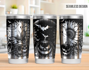 Halloween Tumbler Laser Svg, Pumpkin 20oz Tumbler Full Wrap Laser Svg, Laser Engraved Svg, Tumbler Laser File, Laser Svg For Tumbler