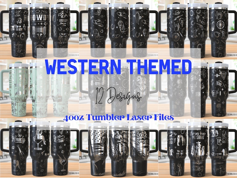 Western Cowboy Tumbler Laser Svg Bundle, Cowgirl 40oz Tumbler Full Wrap ...