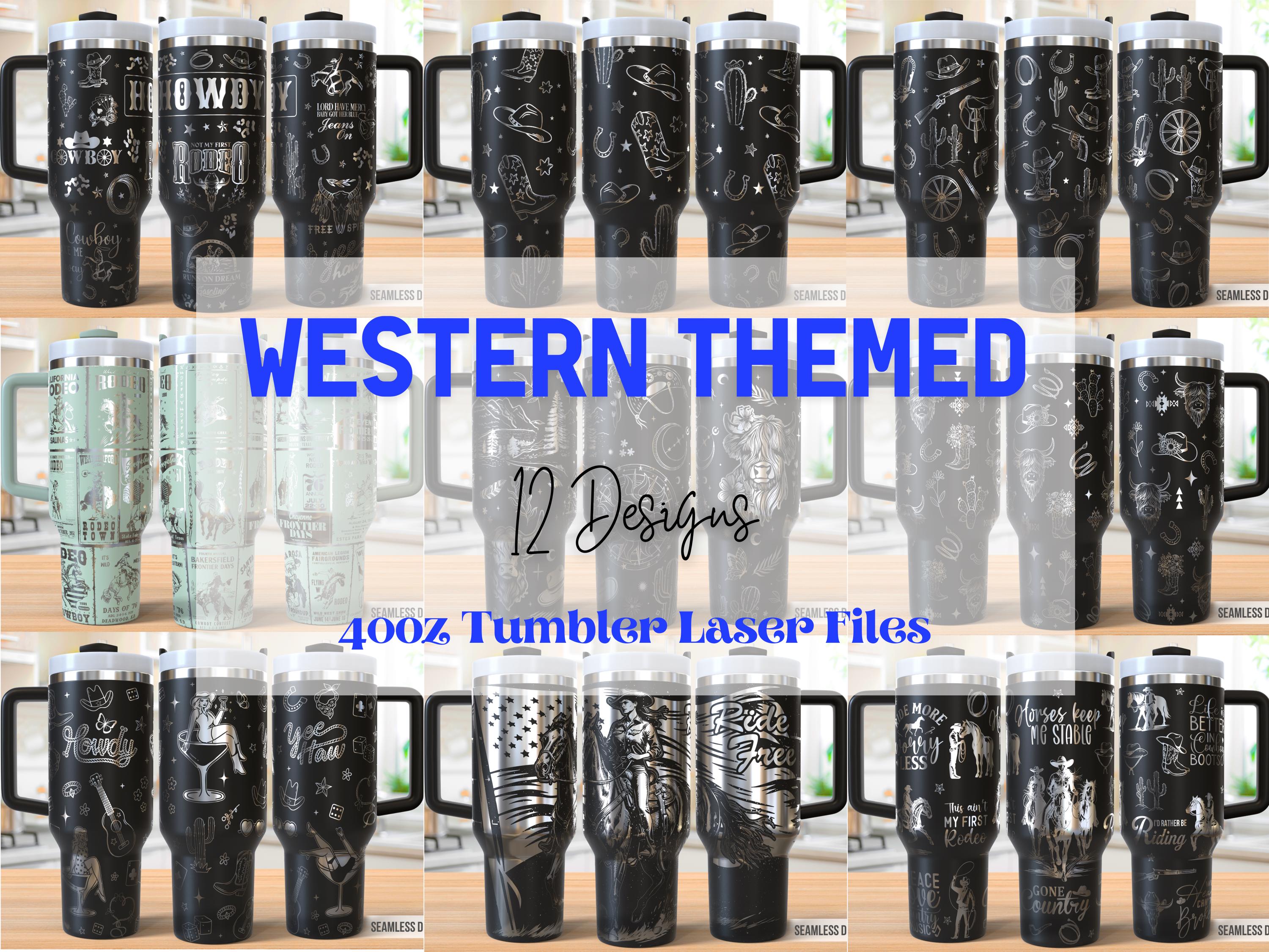 Western Cowboy Tumbler Laser Svg Bundle, Cowgirl 40oz Tumbler Full Wrap ...