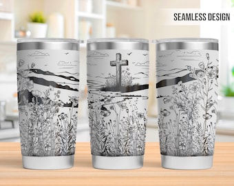 Faith Tumbler Laser Svg, Christian Cross 20oz Tumbler Full Wrap Laser Svg, Laser Engraved Svg, Tumbler Laser File, SVG For Laser Rotary