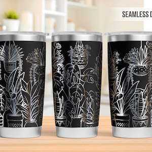 Plants 20oz Tumbler Laser Engraving Wrap, Plant Tumbler Wrap Svg, 20oz Laser Engraved Svg, Laser Engraving Svg,SVG For Laser Rotary