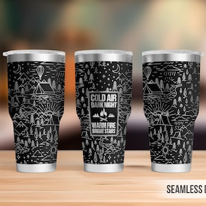 Camping Tumbler Laser Svg, Camp 30oz Tumbler Full Wrap Laser Svg, Laser Engraved Svg, Tumbler Laser File, Laser Svg For Tumbler