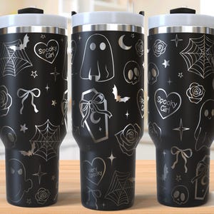 Halloween Tumbler Laser Svg, Spooky Girl 40oz Tumbler Full Wrap Laser Svg,Spooky Season Tumbler SVG,Laser Engraved Svg,Laser Svg For Tumbler