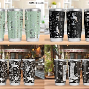Western Cowboy Tumbler Laser Svg Bundle, Cowgirl 20oz Tumbler Full Wrap ...