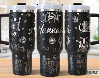 Cheerleader Custom Name 40oz Tumbler Laser Engraving Wrap, Cheer Life Tumbler Laser svg, Laser Engraved Svg, Laser Engraving Svg