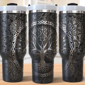 Tree of Life 40oz Tumbler Laser Engraving Wrap, Tumbler Wrap Svg, 40oz Laser Engraved Svg, Laser Engraving Svg, SVG For Laser Rotary