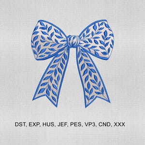 4 Size Chinoiserie Bow Embroidery Design, Bow Embroidery Design, Coquette Embroidery Design, Emb file for Girl, Embroidery Machines File