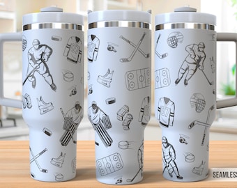 Hockey Tumbler Laser Svg, Hockey 40oz Tumbler Full Wrap Laser Svg, Seamless Laser Engraved Svg, Tumbler Laser File, Laser Svg Tumbler