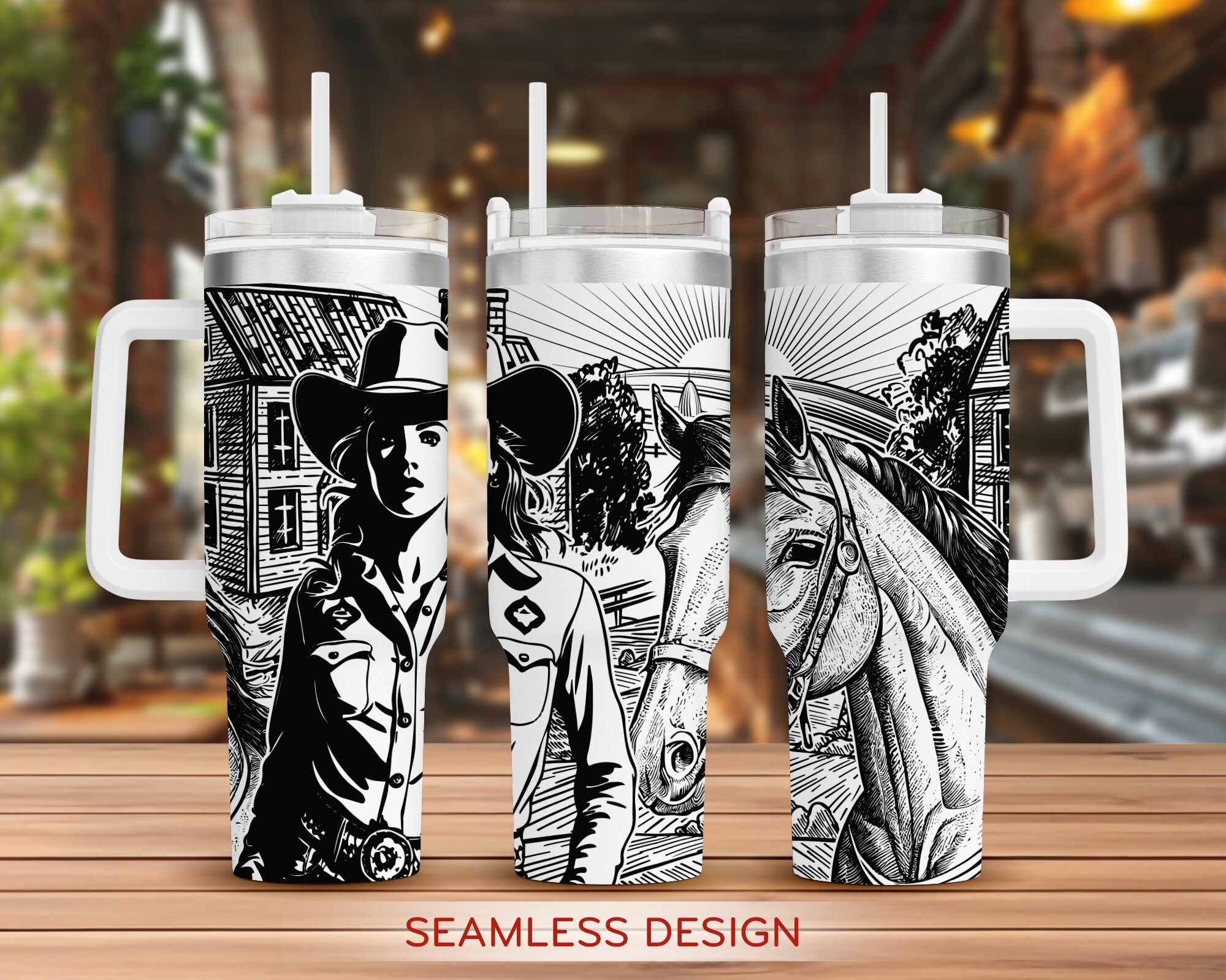 Cowgirl 40oz Tumbler Laser Engraving Wrap, Western Tumbler Wrap Svg ...