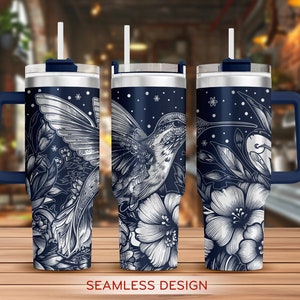 Hummingbird Tumbler Laser Svg, Flower 40oz Tumbler Full Wrap Laser Svg, Flowers Laser Engraved Svg, Laser Svg For Tumbler