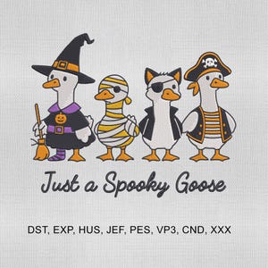5 Size Just a Spooky Goose Embroidery Design, Halloween Goose Embroidery Design, Halloween Embroidery Design, Embroidery Machines File