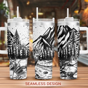 Mountain Tumbler Laser Svg, Nature 40oz Tumbler Full Wrap Laser Svg, Laser Engraved Svg, Tumbler Laser File, Laser Svg For Tumbler