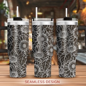 Sunflowers 40oz Tumbler Laser Engraving Wrap, Sunflowers Tumbler Wrap Svg, 40oz Laser Engraved Svg, Laser Engraving Svg,SVG For Laser Rotary