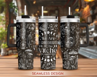 Vaso de brujas SVG láser, vaso de bruja de 40 oz con envoltura completa SVG láser, SVG grabado con láser, archivo láser para vaso, SVG láser para vaso
