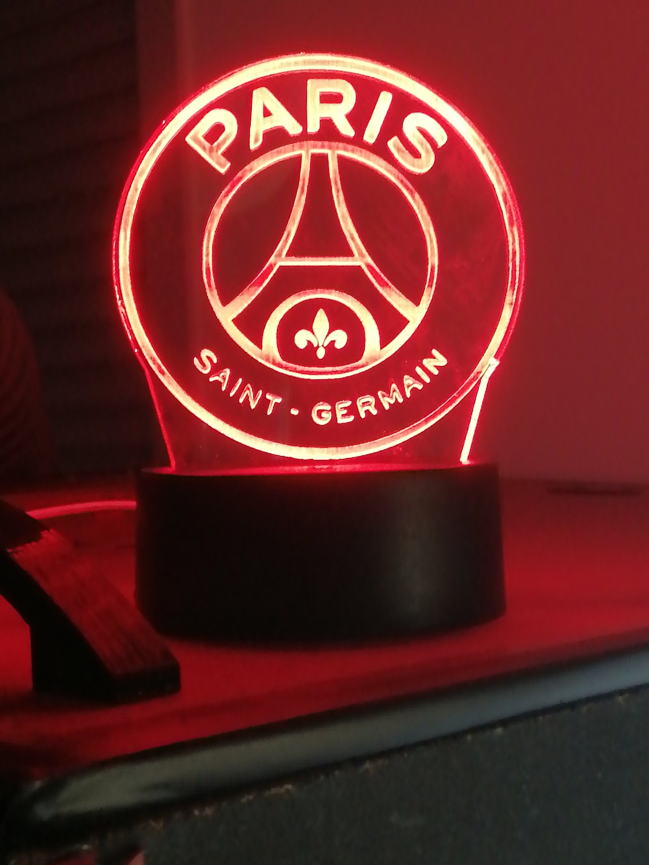 HooJtny Veilleuse psg Enfant, Lampe Football PSG, Lampe 3D Garçon