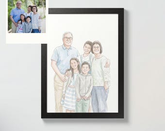 Ritratto ad acquerello personalizzato disegnato a mano, regalo per la fidanzata, disegno personalizzato per la proposta di coppia, regalo di compleanno per il fidanzato