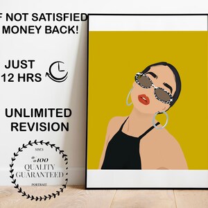 Retrato sin rostro, retrato digital personalizado, ilustración personalizada, regalo para novio y novia, dibujo a partir de una foto, regalo para el día de la madre
