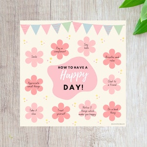 Printable Happy Positive Print - Como ter um dia feliz!