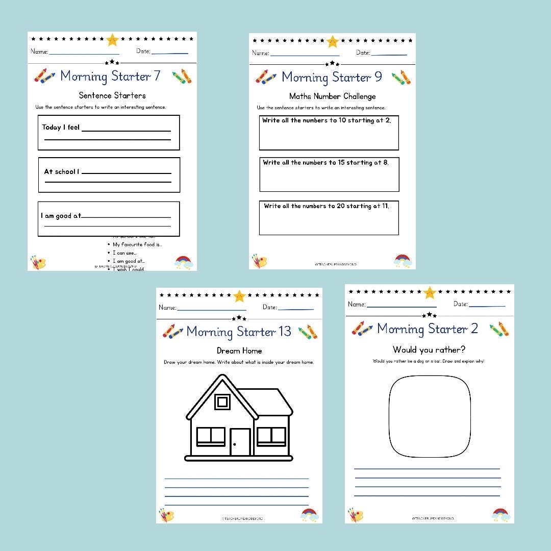 Y1 Grade 1 Morning Starter Activities - Digital Download to Print or ...
