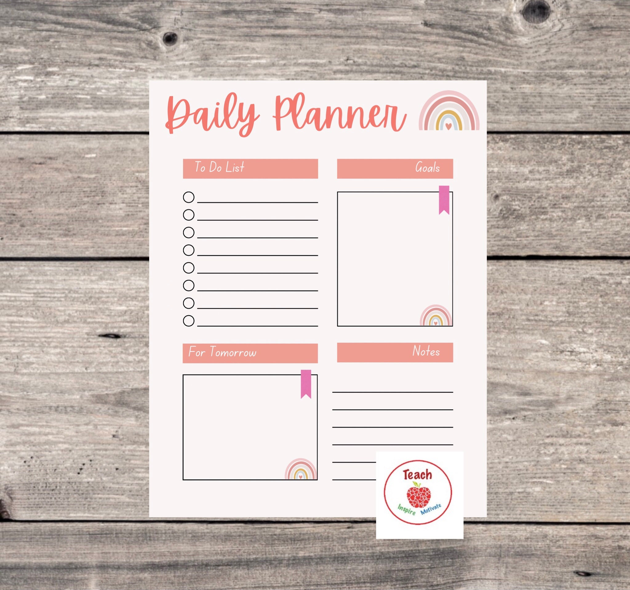 Rainbow Pastel Daily & Weekly Planner - Digital Download - Etsy