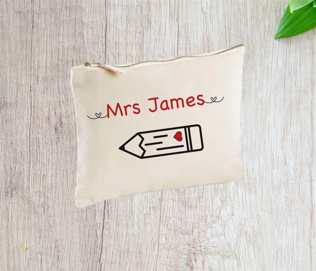 Pencil Teacher Pen Case - Personalised With Name - Etsy