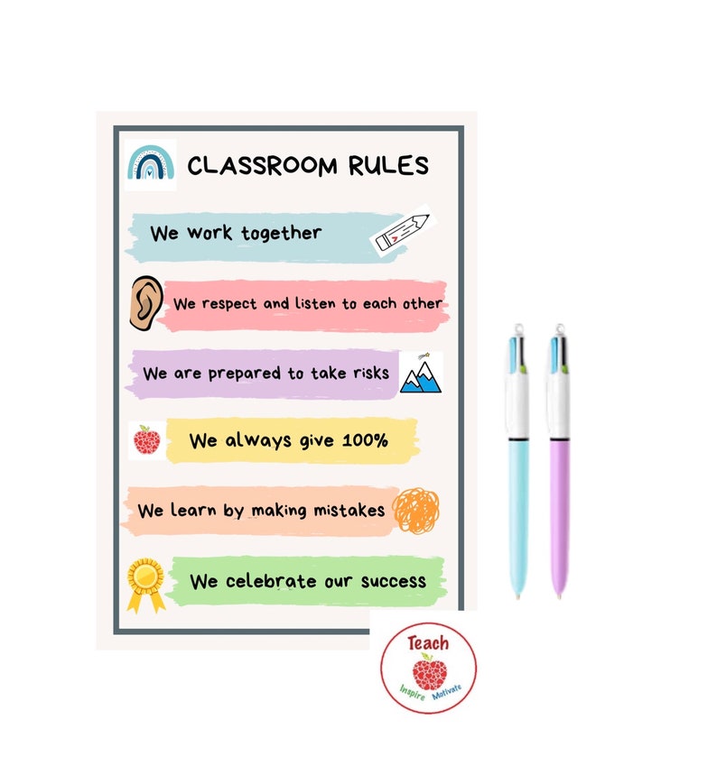 Teacher Classroom Rules Poster - Digital Download - Etsy