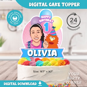 Customizable Digital Cake Topper for Kids&#39; Birthday | Personalized Party Decoration | Girl birthday | DIGITAL FILE
