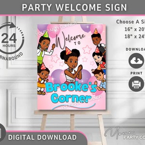 Customizable Digital Welcome Sign for Kids' Birthday | Personalized Party Decoration | Girl birthday | DIGITAL FILE